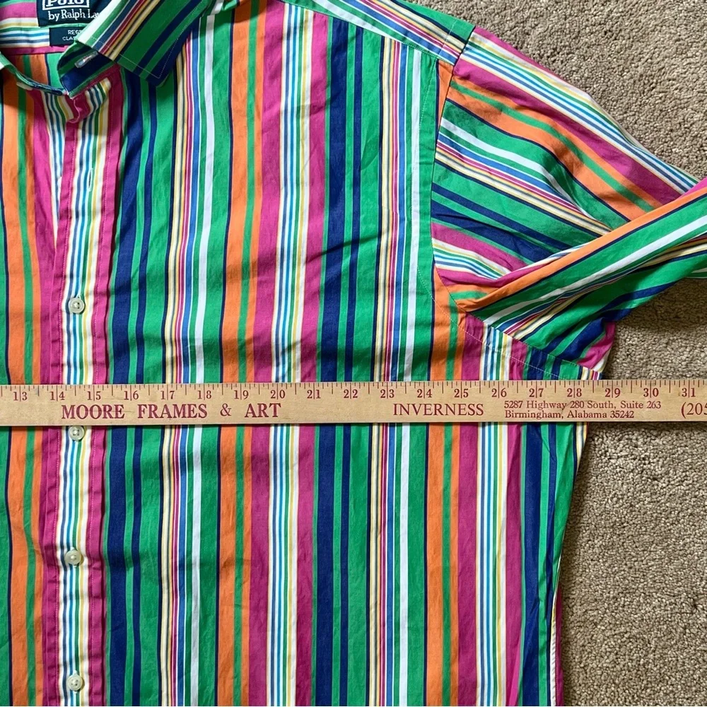 Polo Ralph Lauren Regent Classic Fit Multicolor Long Sleeve Button Up Shirt Lux